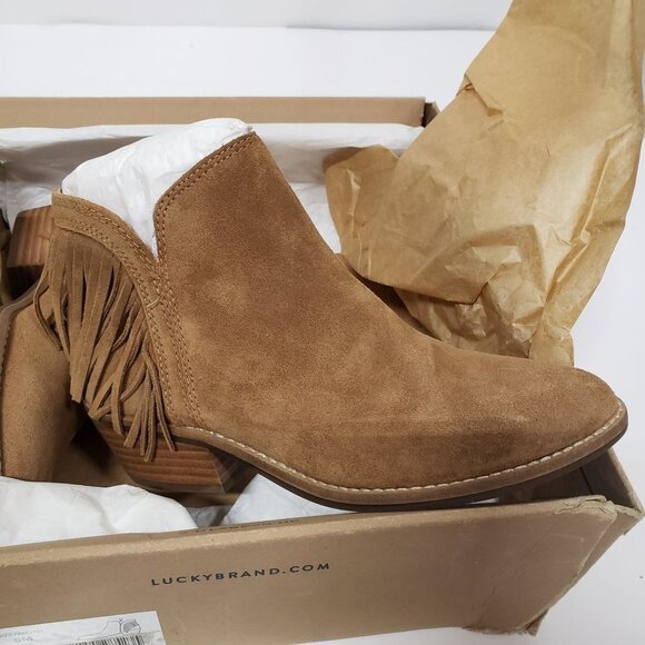 Lucky Brand Womens Freedah Suede Fringe Ankle Boots‎ Size 7 - Picture 4 of 10